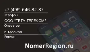 Кто звонил с 4996468287 - регион и оператор
